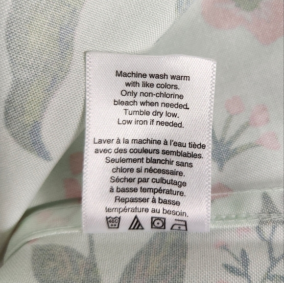 Coldwater Creek Mint Moth/Beetle/Floral LS Buttonfront Shirt-Size 14 (NWT) - Picture 7 of 7